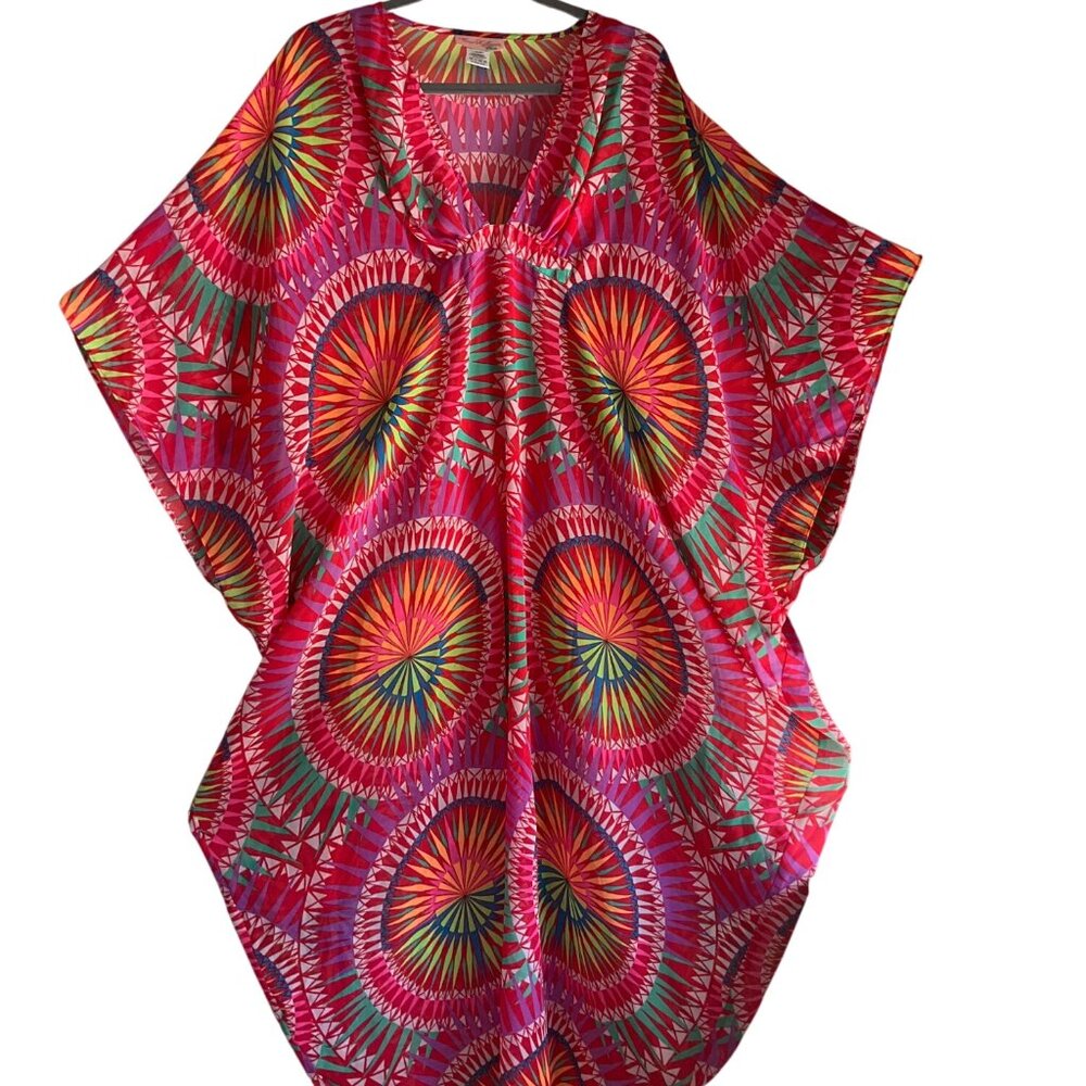 Mara Hoffman Beach Party Kaftan Swim Cover Maxi Dress Sheer Flowy - Picture 6 of 11